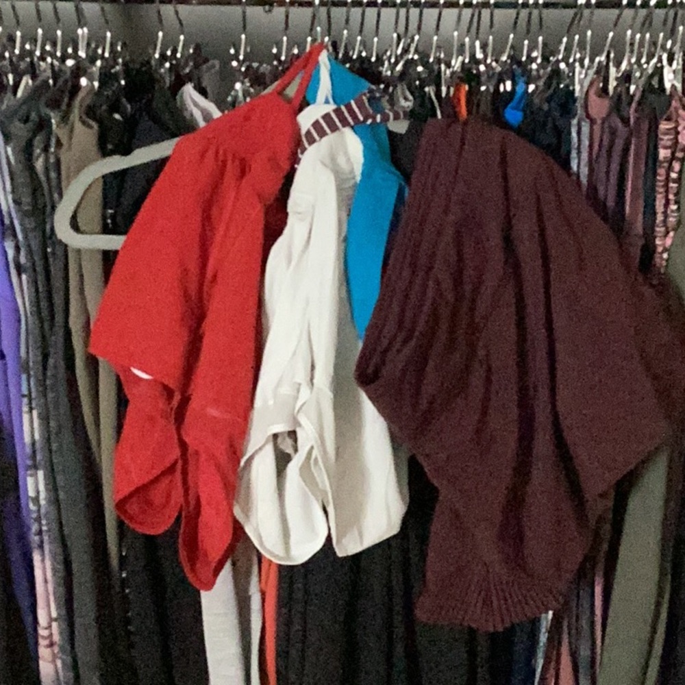 Red, White, and Burgundy Tops